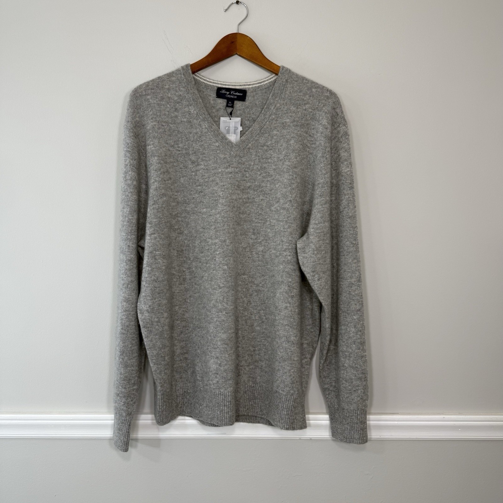 Daniel Cremieux Men's Luxury 100% Cashmere Gray Sz Xl Crewneck Pullover Sweater